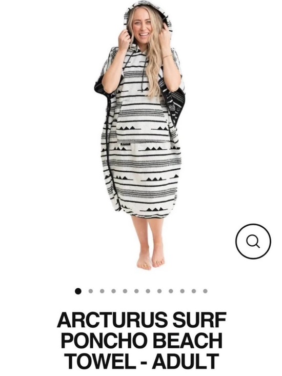 Arcturus Other - Black & White Hooded Beach Poncho